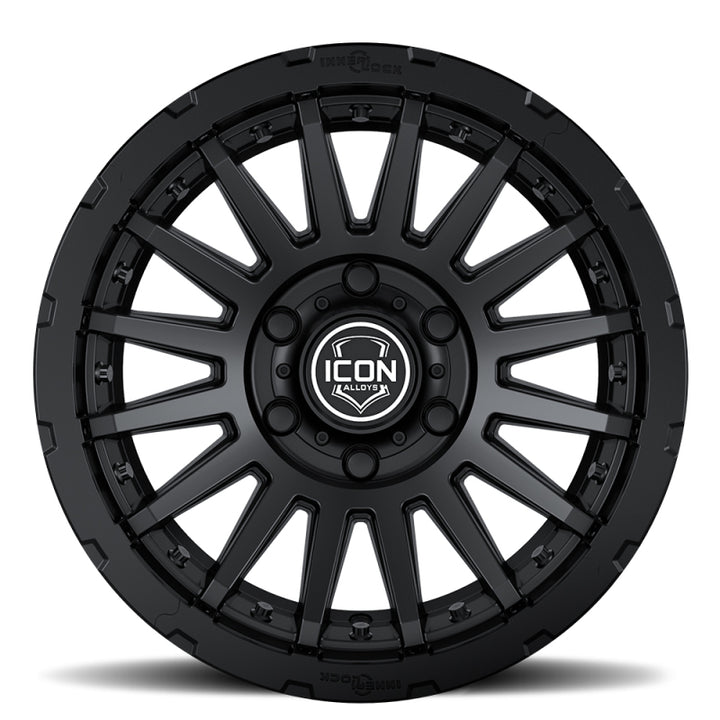 ICON Recon Pro 17x8.5 6x5.5 0mm Offset 4.75in BS 106.1mm Bore Satin Black Wheel - Bull Strap