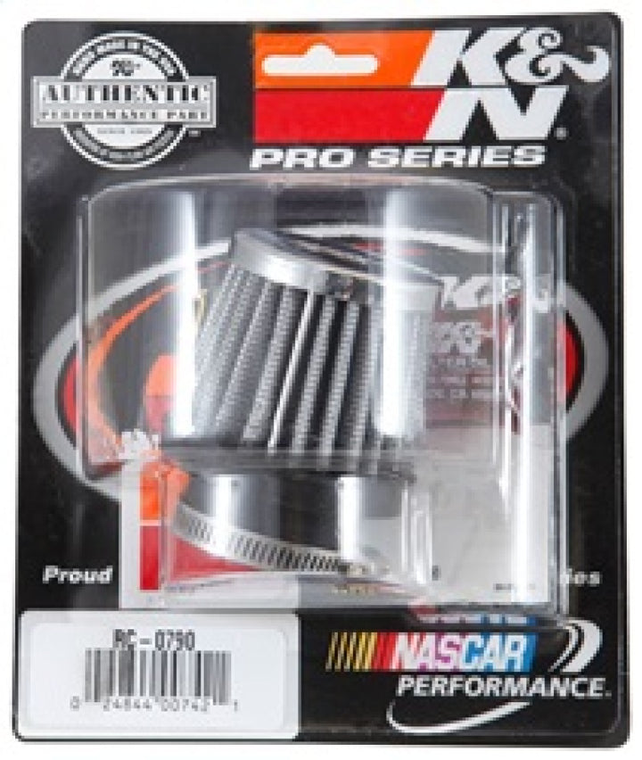 K&N Universal Chrome Filter 1 3/8 inch FLG / 2 1/2 inch Base / 2 inch Top / 2 1/4 inch Height - Bull Strap