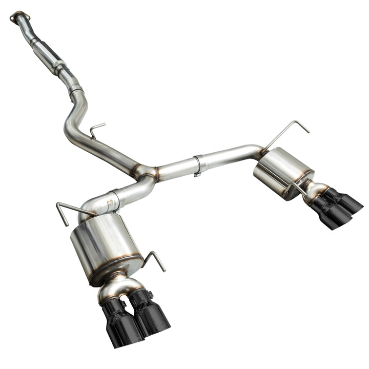 AWE Tuning 2015+ Subaru WRX VA Sedan Touring Edition Exhaust - Diamond Black Tips (102mm) - Bull Strap