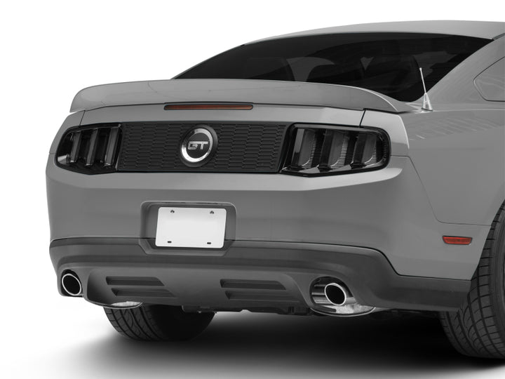 Raxiom 10-12 Ford Mustang Vector V2 LED Tail Lights - Gloss Black Housing (Clear Lens) - Bull Strap