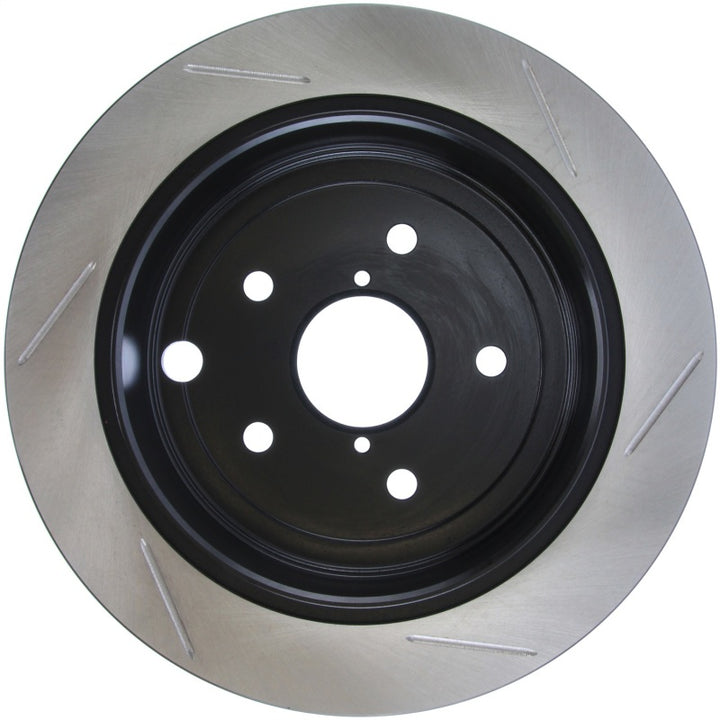 StopTech Power Slot 2015 Subaru WRX (w/o EyeSight) Rear Right Slotted Rotor - Bull Strap