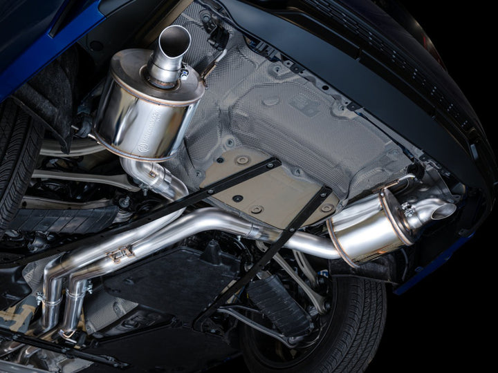 AWE Audi 2019-2023 C8 A6/A7 3.0T Touring Edition Cat-back Exhaust- Turn Downs - Bull Strap