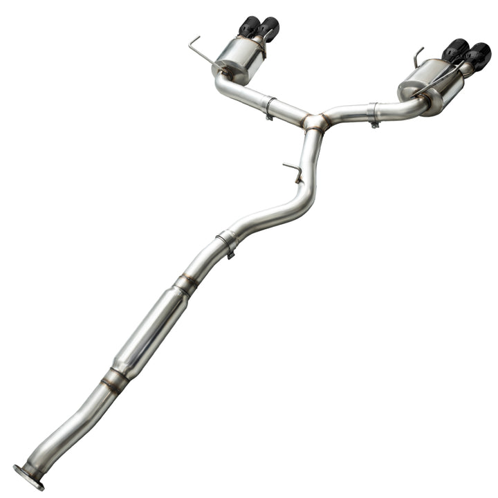 AWE Tuning 2015+ Subaru WRX VA Sedan Touring Edition Exhaust - Diamond Black Tips (102mm) - Bull Strap