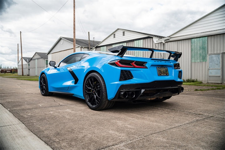 Corsa 20-25 Chevrolet Corvette C8 RWD 3in Valved Cat-Back w/AFM w/4.5in Carbon Fiber Black PVD Tips - Bull Strap