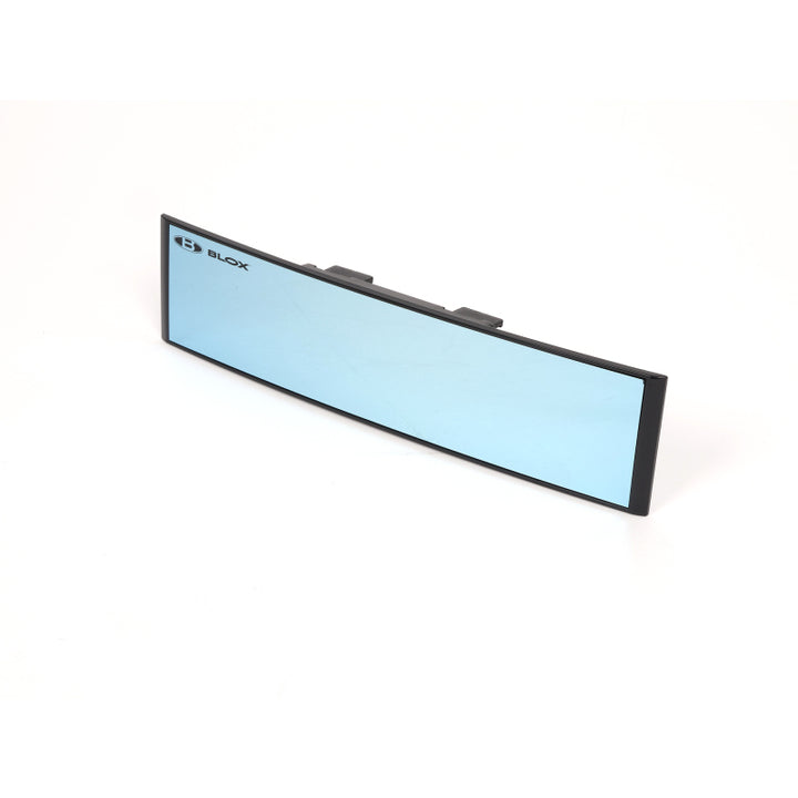 BLOX Racing 290mm Convex Mirror Black Frame Blue Tint - Bull Strap