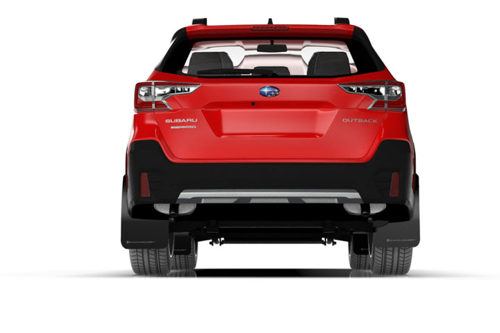 Rally Armor 20-25 Subaru Outback Black UR Mud Flap w/Grey Logo - Bull Strap