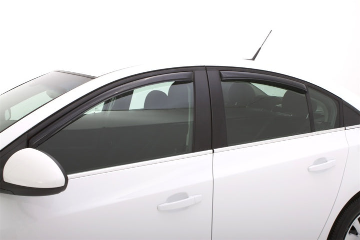 AVS 11-15 Chevy Cruze Ventvisor In-Channel Front & Rear Window Deflectors 4pc - Smoke - Bull Strap