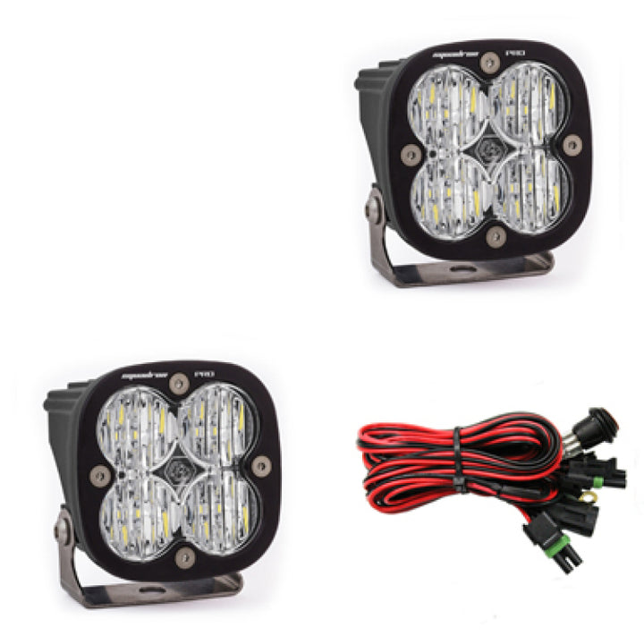 Baja Designs Squadron Pro Series Wide Cornering Pattern LED Light Pods - Bull Strap