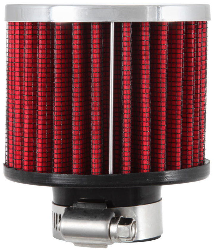 K&N 1.25in Flange ID x 3in OD x 2.5in H Rubber Base Crankcase Vent Filter - Bull Strap