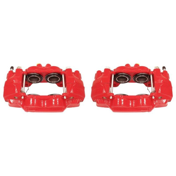 Power Stop 03-09 Toyota 4Runner Front Red Calipers w/o Brackets - Pair - Bull Strap