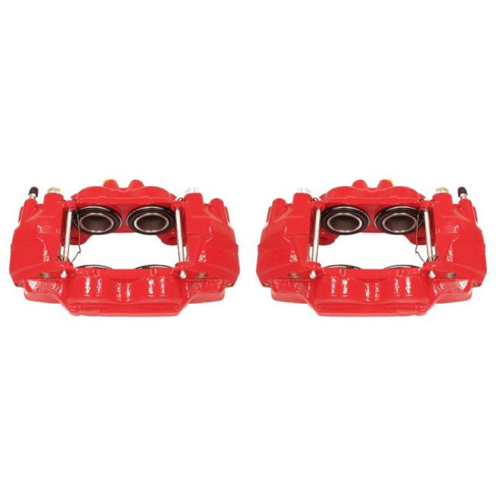 Power Stop 03-09 Toyota 4Runner Front Red Calipers w/o Brackets - Pair - Bull Strap