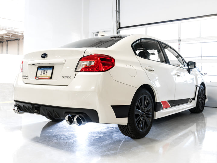 AWE Tuning Subaru WRX/STI VA/GV Sedan Track Edition Exhaust - Chrome Silver Tips (102mm) - Bull Strap