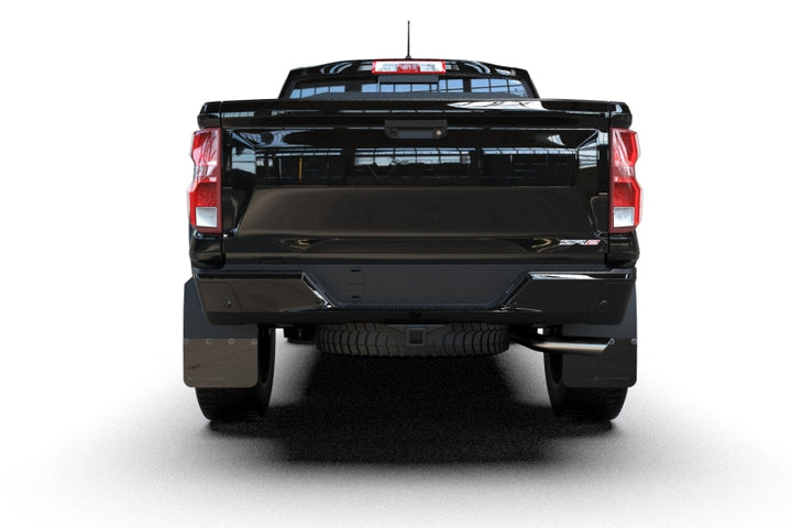 Rally Armor 23-25 Chevy Colorado ZR2 Black Mud Flap - Metallic Black Logo - Bull Strap