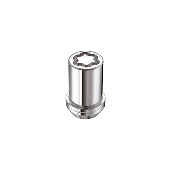 McGard Wheel Lock Nut Set - 4pk. (Tuner / Cone Seat) M12X1.5 / 13/16 Hex / 1.24in. Length - Chrome - Bull Strap