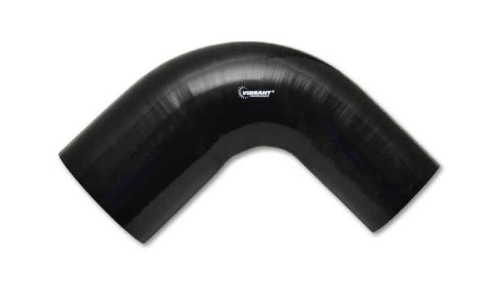 Vibrant 4 Ply Reinforced Silicone 90 degree Transition Elbow - 2.5in I.D. x 3in I.D. (BLACK) - Bull Strap