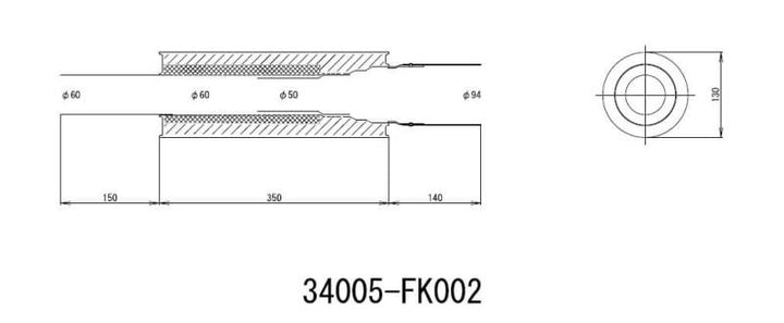 HKS Universal Stainless Hi Power 130mm Titanium Muffler - Bull Strap