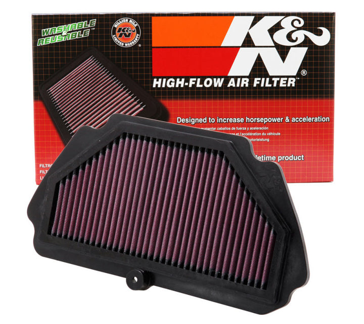 K&N Replacement Air Filter 09-12 Kawasaki ZX6R Ninja 600 / 09-10 ZX6R Ninja Monster Energy 600 - Bull Strap