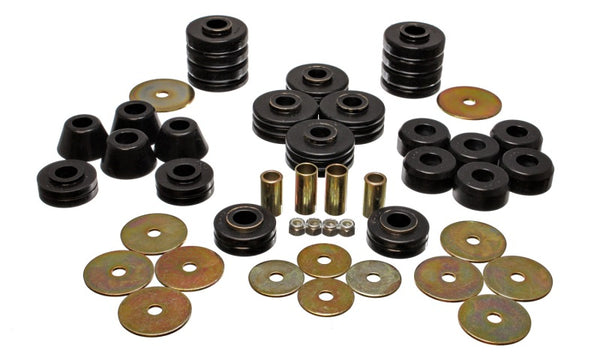Energy Suspension 73-95 K5 Blazer Black Body(cab) Mount Set - Bull Strap