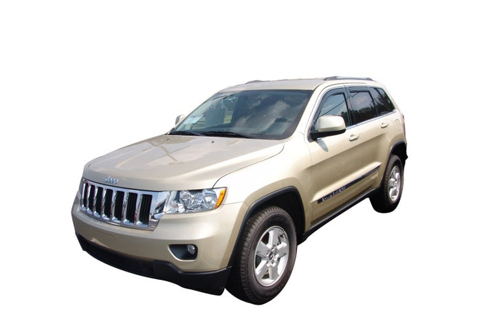 AVS 11-18 Jeep Grand Cherokee (Not L Model) Ventvisor In-Chnl FRT & RR Window Deflectors 4pc - Smk - Bull Strap