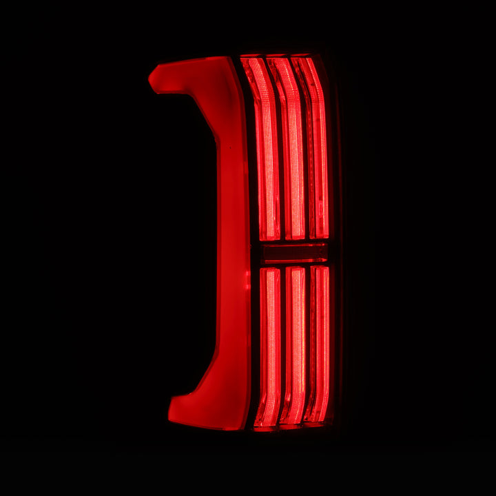 AlphaRex 24-25 Toyota Tacoma NOVA-Series LED Prismatic Tail Lights - Alpha-Black - Bull Strap
