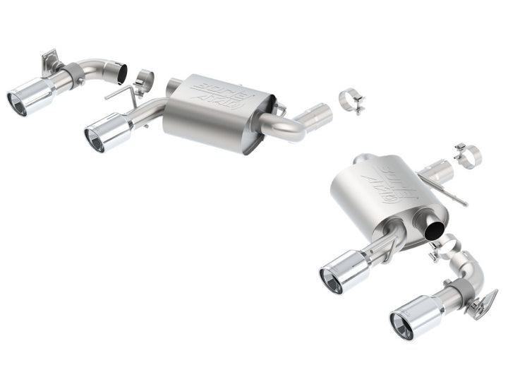 Borla 16 Chevy Camaro SS 6.2L w/ Dual NPP Atak Quad RD RL Tips Dual Exit Rear Section Exhaust - Bull Strap