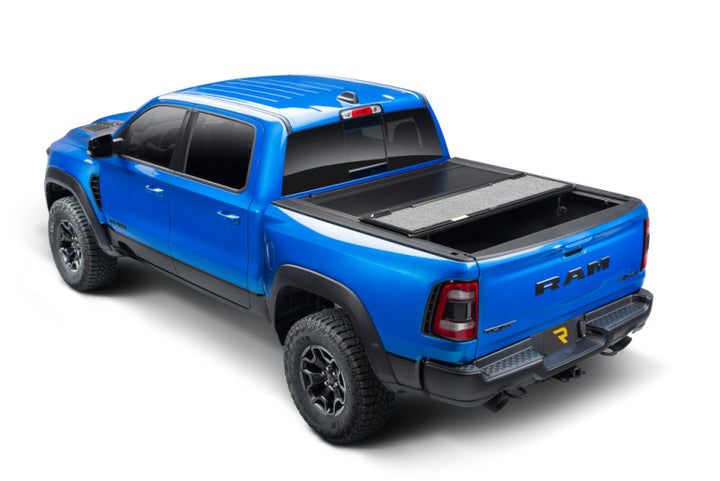 UnderCover 03-20 Dodge Ram 1500/2500 (w/o Rambox) 6.4ft Ultra Flex Bed Cover - Matte Black Finish - Bull Strap