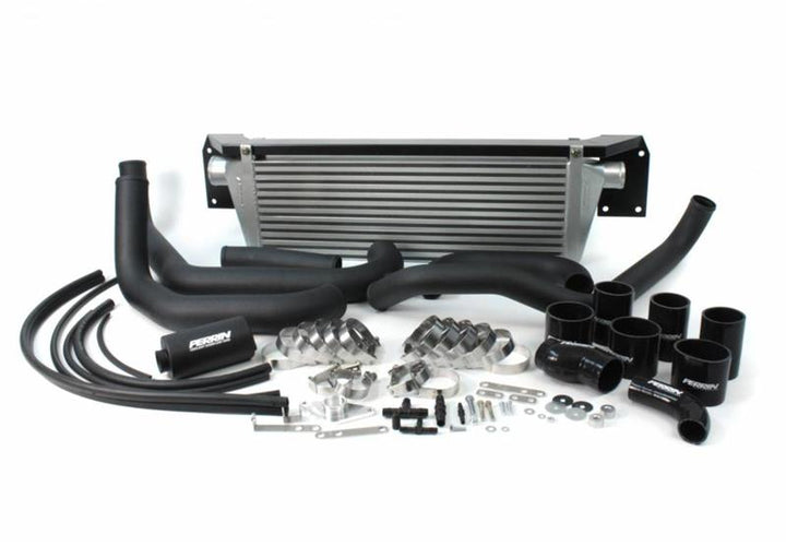 PERRIN 08-14 Subaru WRX Front Mount Intercooler Boost Tubes + Hardware - Black Tubes - Bull Strap