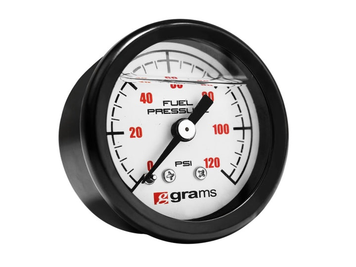 Grams Performance Universal 0-120 PSI Fuel Pressure Gauge - White Face - Bull Strap