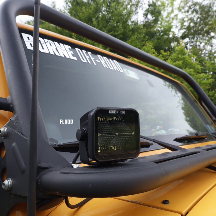 Borne Off-Road Light Pods (Kit of 2) 3x3 Flood - Bull Strap