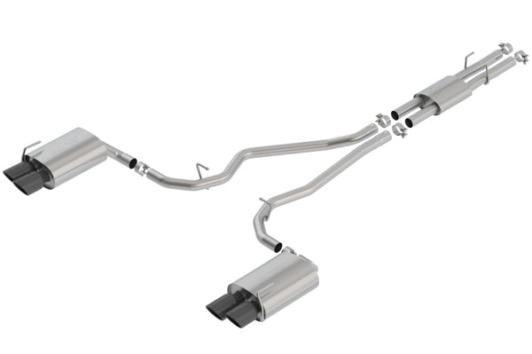 Borla 2020 Ford Explorer ST 3.0L V6 2.25in ATAK Exhaust - Black Chrome Tips - Bull Strap