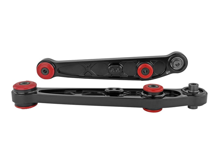Skunk2 Honda/Acura EG/DC Alpha Series Rear Lower Control Arm Set - Black - Bull Strap