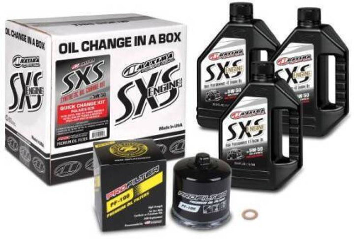 Maxima SXS Polaris Turbo Quick Change Kit w/Full Synthetic 5W50 Engine Oil/Filter/Hardware - Bull Strap