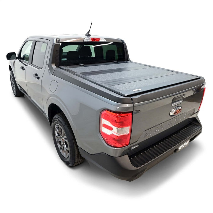 Westin 22-23 Ford Maverick 4WD 4ft. 6in. Bed Hard Tri-Fold Tonneau Cover - Black - Bull Strap