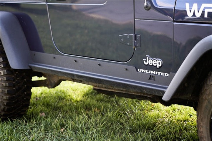 Rugged Ridge Heavy Duty Side Rocker Guards 04-06 Jeep Wrangler LJ - Bull Strap