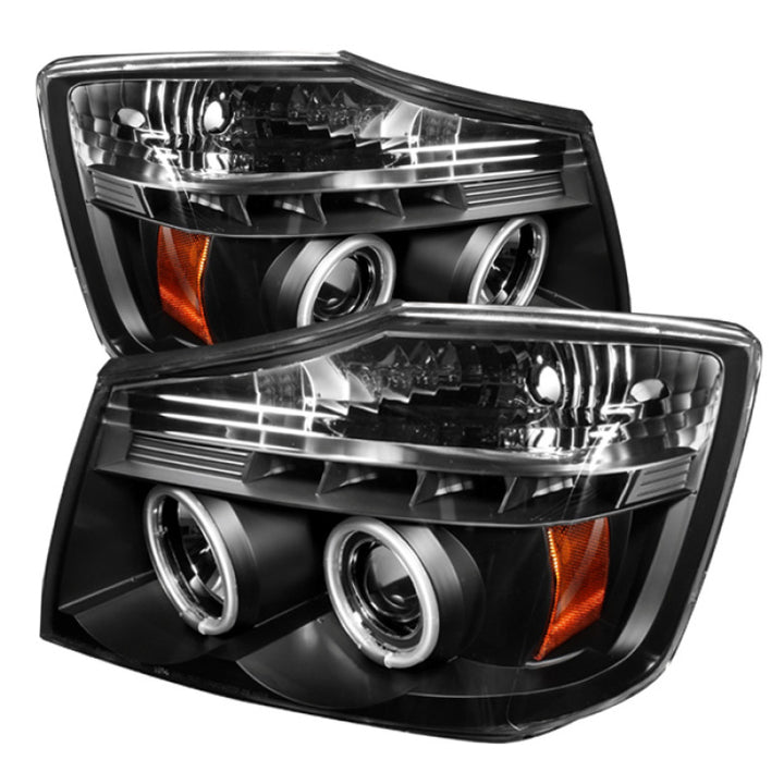 Spyder Nissan Titan 04-14/Armada 04-07 Projector Headlights CCFL Halo LED Blk PRO-YD-NTI04-CCFL-BK - Bull Strap