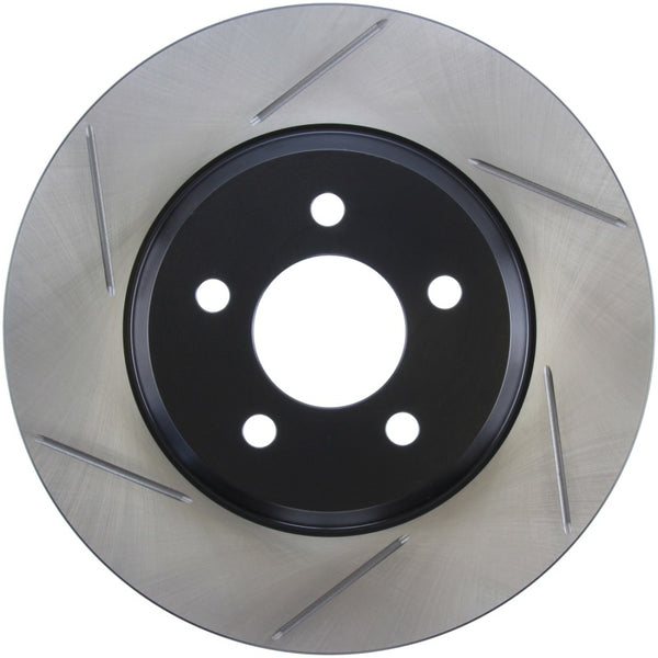 StopTech Power Slot 05-10 Mustang GT V8-4.6L Front Right Slotted Rotor - Bull Strap