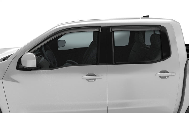 AVS 2022 Nissan Frontier (Crewcab Pickup) Ventvisor Outside Mount Window Deflectors 4pc - Smoke - Bull Strap