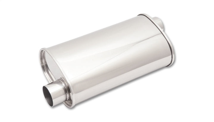 Vibrant StreetPower Oval Muff 5in x 9in x 15in long body 3in inlet I.D. x 3in outlet Offset-Offset - Bull Strap