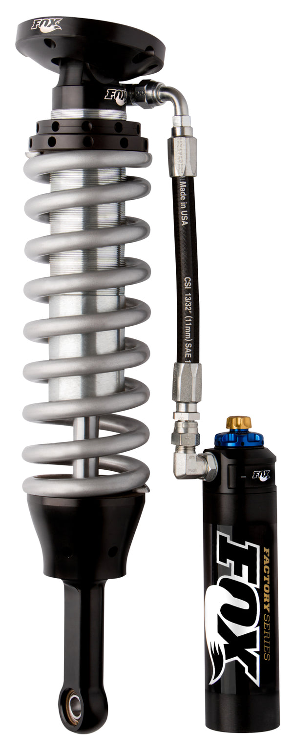 Fox 2007 Chevy 1500 4WD w/UCA 2.5 Factory Series 5.35in. Remote Res. Coilover w/DSC Adj. - Black - Bull Strap