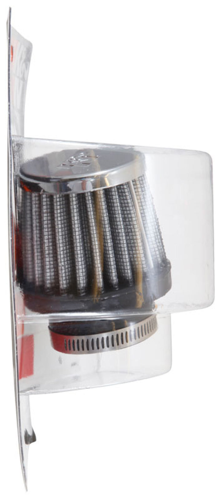 K&N Universal Chrome Filter 1 3/8 inch FLG / 2 1/2 inch Base / 2 inch Top / 2 1/4 inch Height - Bull Strap