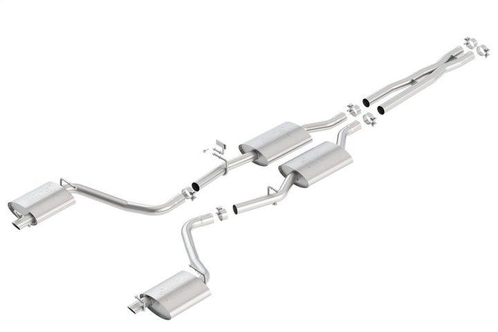 Borla 15-16 Dodge Charger 3.6L V6 ATAK Cat Back Exhaust (Uses Factory Valence) - Bull Strap