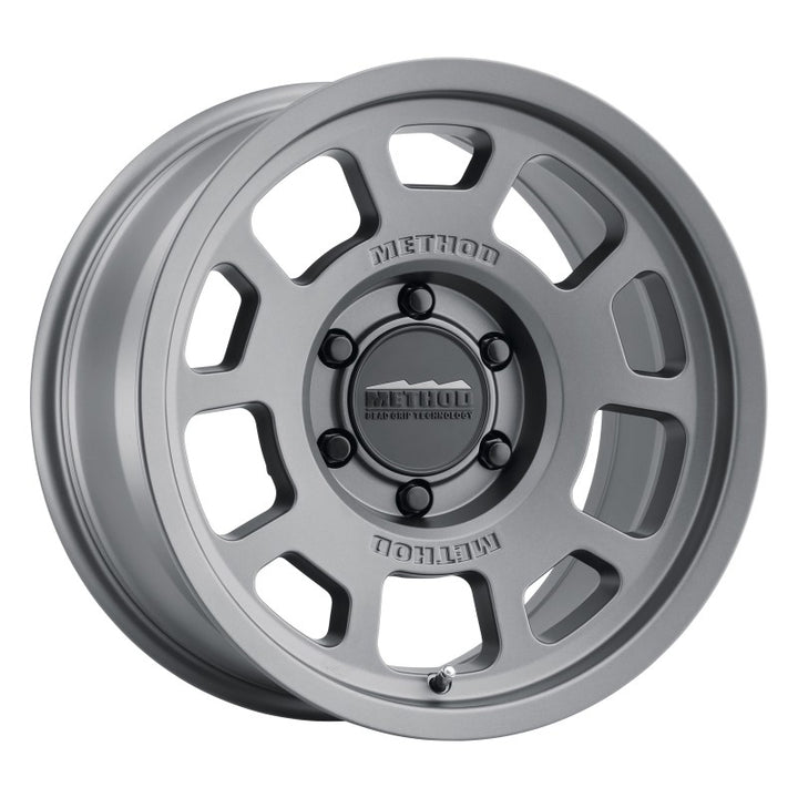 Method MR705 17x8.5 0mm Offset 6x5.5 106.25mm CB Titanium Wheel - Bull Strap