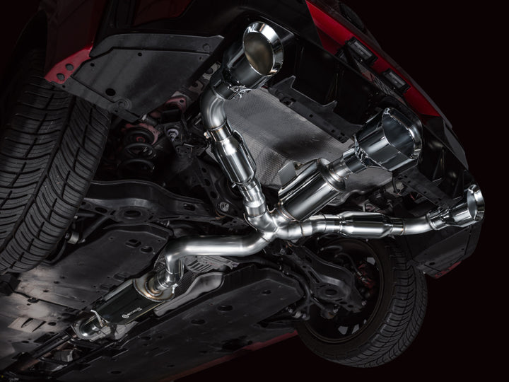 AWE 23-24 Toyota GR Corolla Touring Edition Catback Exhaust - Chrome Silver Tips - Bull Strap