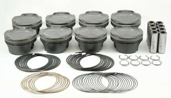 Mahle MS Piston Set Ford Coyote 314ci 3.701in Bore 3.650in Stroke 5.933in Rod .866 Pin -1cc 11CR - Bull Strap