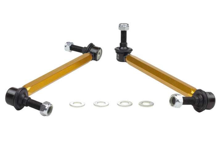 Whiteline 05+ Mustang Coupe 8cyl (Inc Shelby GT/ GT500) Front Swaybar Link Kit H/Duty Adj Steel Ball - Bull Strap