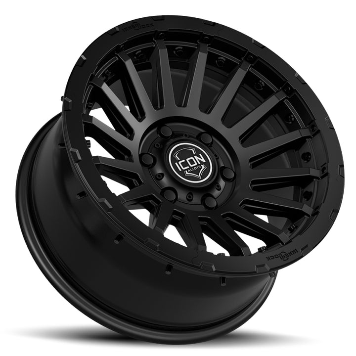 ICON Recon Pro 17x8.5 6x5.5 0mm Offset 4.75in BS 106.1mm Bore Satin Black Wheel - Bull Strap