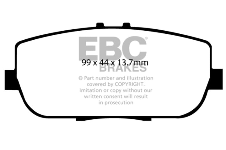 EBC 06-15 Mazda Miata MX5 2.0 Yellowstuff Rear Brake Pads - Bull Strap
