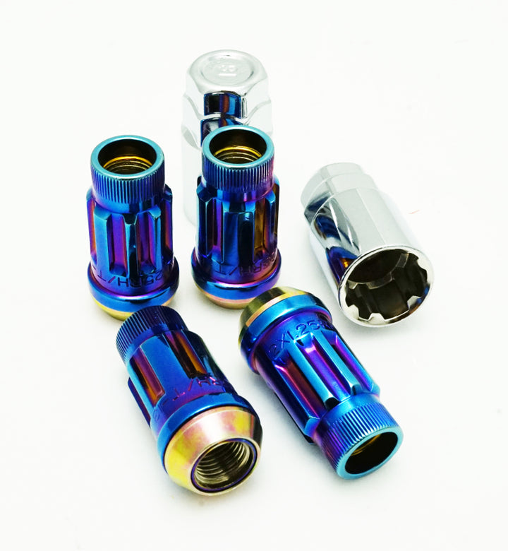 Wheel Mate Muteki SR45R Lock Set 12x1.25 45mm - Burned Blue Neon - Bull Strap