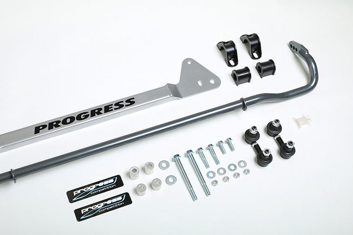 Progress Tech 92-95 Honda Civic Rear Sway Bar (22mm - Adjustable) Incl Bar Brace and Adj End Links - Bull Strap