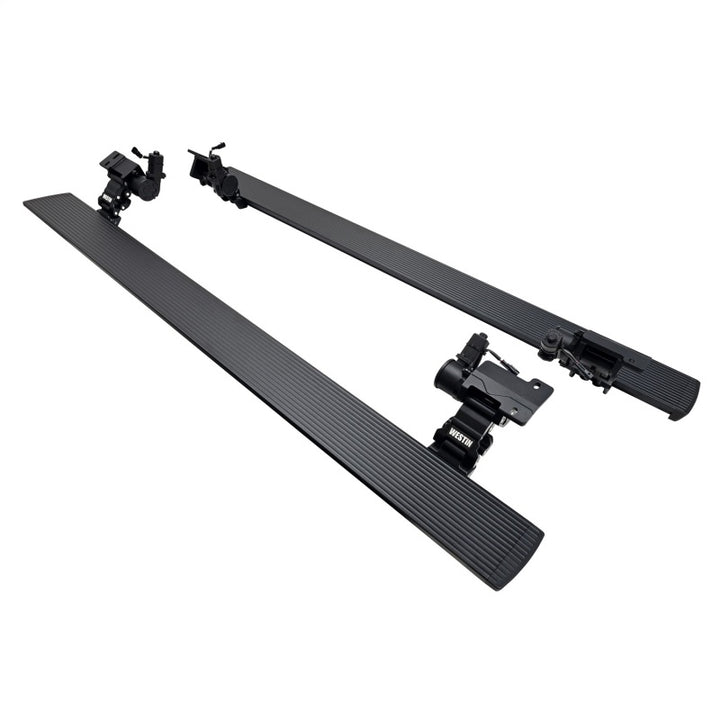 Westin 2024 Toyota Tacoma Double Cab Pro-E Electric Running Boards - Textured Black - Bull Strap